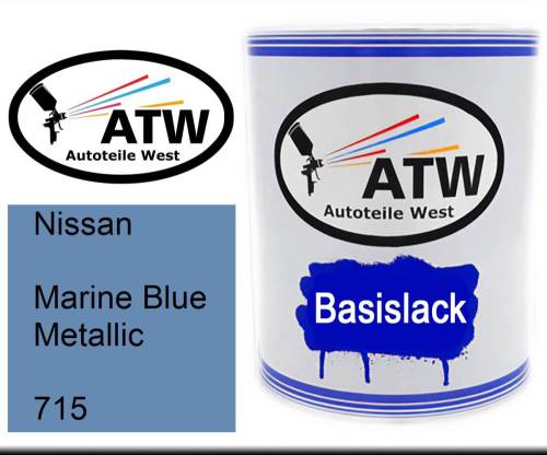 Nissan, Marine Blue Metallic, 715: 1L Lackdose, von ATW Autoteile West.